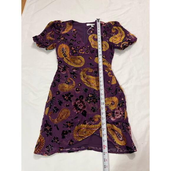 NWT Adelyn Rae Velvet Burnout Puff Sleeve Mini Dress Size XS Party Cocktail - Picture 11 of 11
